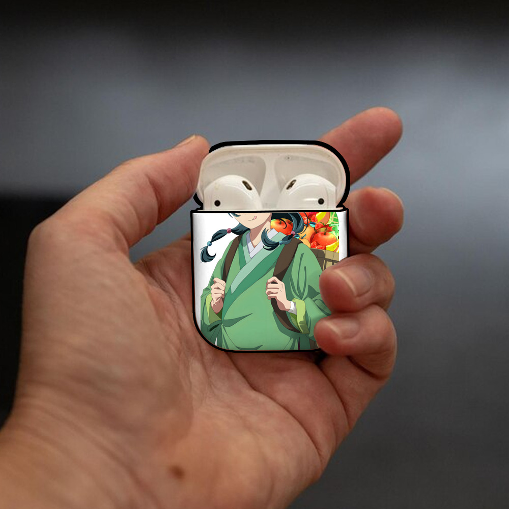 薬屋のひとりごと The Apothecary Diaries AirPods 第2世代保護ケース ハードシェル ブラック 耐衝撃・防指紋・カラビナ付き