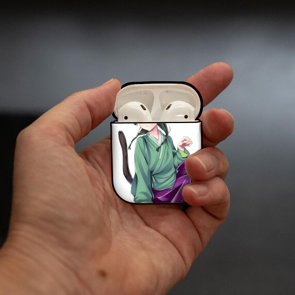 薬屋のひとりごと The Apothecary Diaries AirPods 第2世代保護ケース ハードシェル ブラック 耐衝撃・防指紋・カラビナ付き