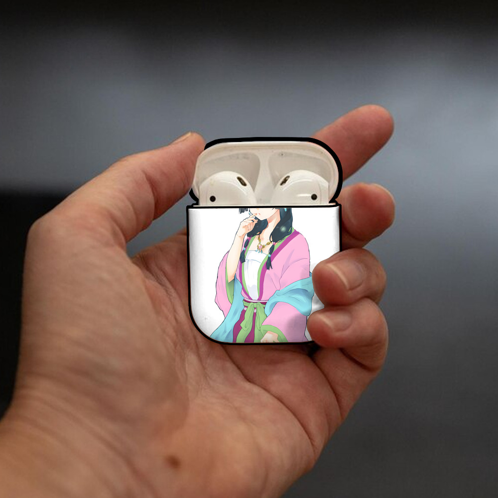 薬屋のひとりごと The Apothecary Diaries AirPods 第2世代保護ケース ハードシェル ブラック 耐衝撃・防指紋・カラビナ付き