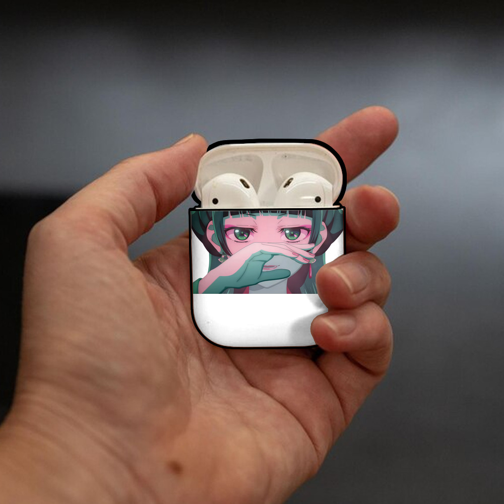 薬屋のひとりごと The Apothecary Diaries AirPods 第2世代保護ケース ハードシェル ブラック 耐衝撃・防指紋・カラビナ付き