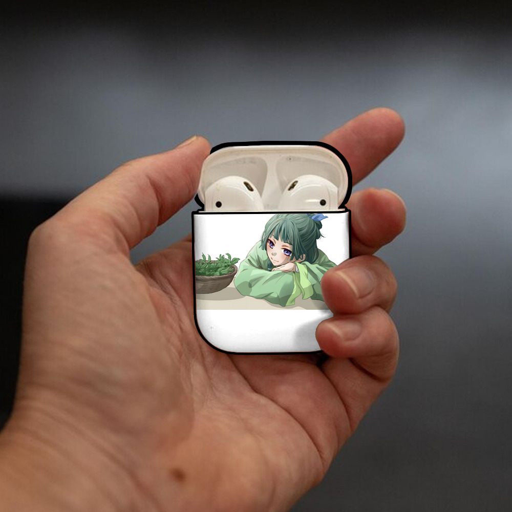 薬屋のひとりごと The Apothecary Diaries AirPods 第2世代保護ケース ハードシェル ブラック 耐衝撃・防指紋・カラビナ付き