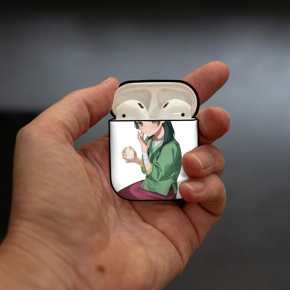 薬屋のひとりごと The Apothecary Diaries AirPods 第2世代保護ケース ハードシェル ブラック 耐衝撃・防指紋・カラビナ付き