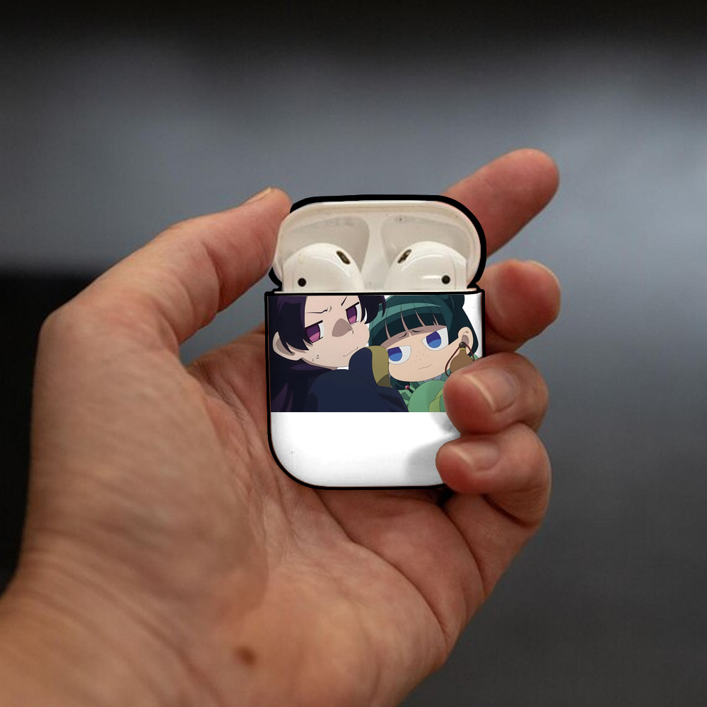 薬屋のひとりごと The Apothecary Diaries AirPods 第2世代保護ケース ハードシェル ブラック 耐衝撃・防指紋・カラビナ付き