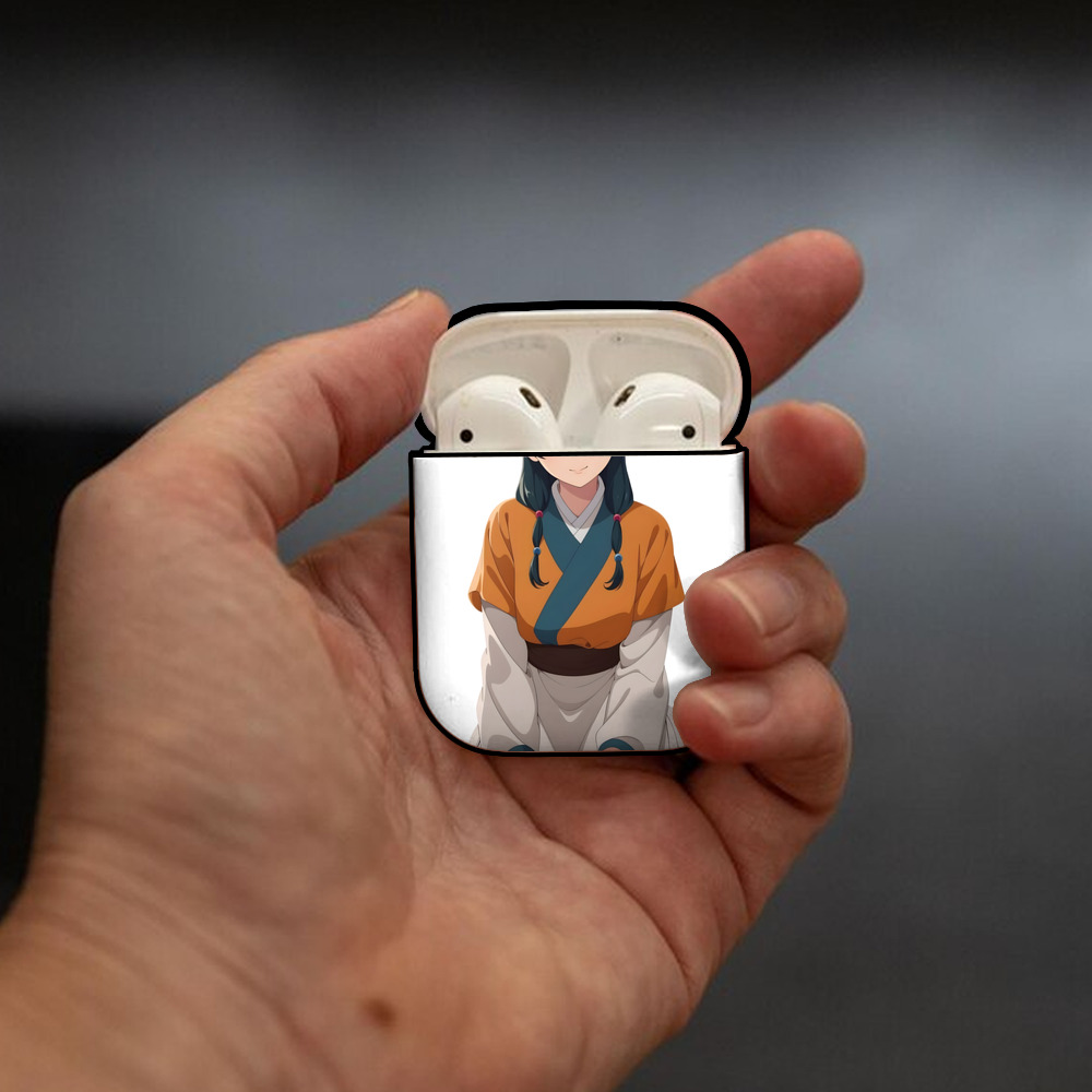 薬屋のひとりごと The Apothecary Diaries AirPods 第2世代保護ケース ハードシェル ブラック 耐衝撃・防指紋・カラビナ付き