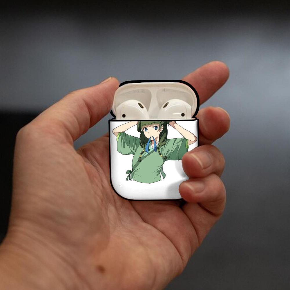 薬屋のひとりごと The Apothecary Diaries AirPods 第2世代保護ケース ハードシェル ブラック 耐衝撃・防指紋・カラビナ付き