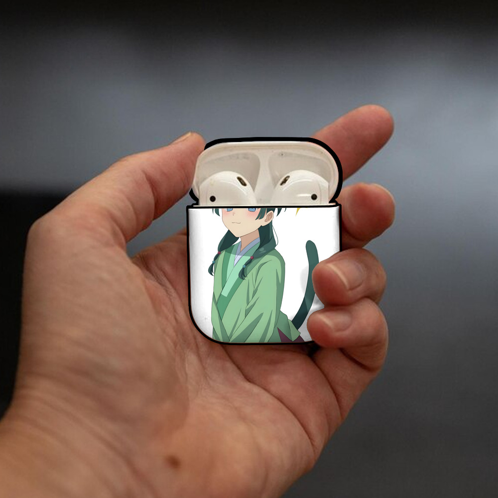 薬屋のひとりごと The Apothecary Diaries AirPods 第2世代保護ケース ハードシェル ブラック 耐衝撃・防指紋・カラビナ付き