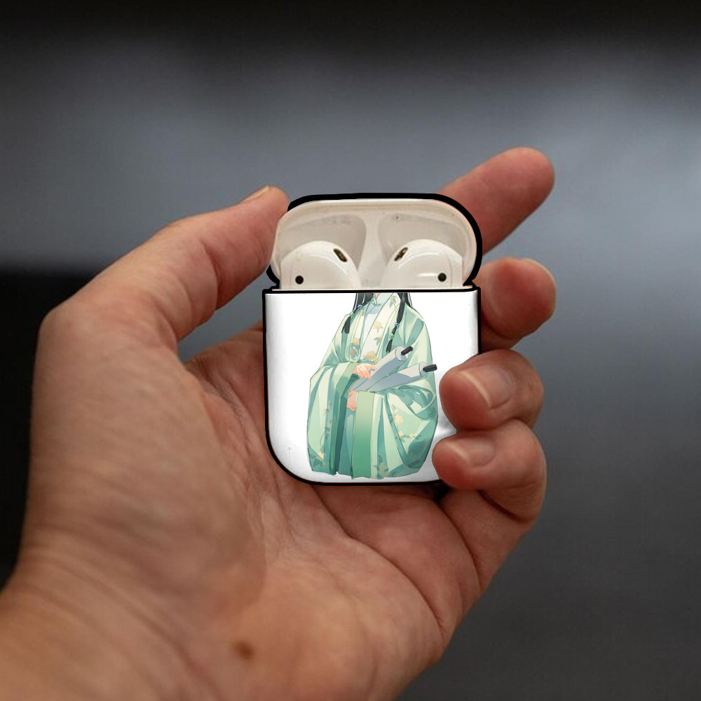 薬屋のひとりごと The Apothecary Diaries AirPods 第2世代保護ケース ハードシェル ブラック 耐衝撃・防指紋・カラビナ付き