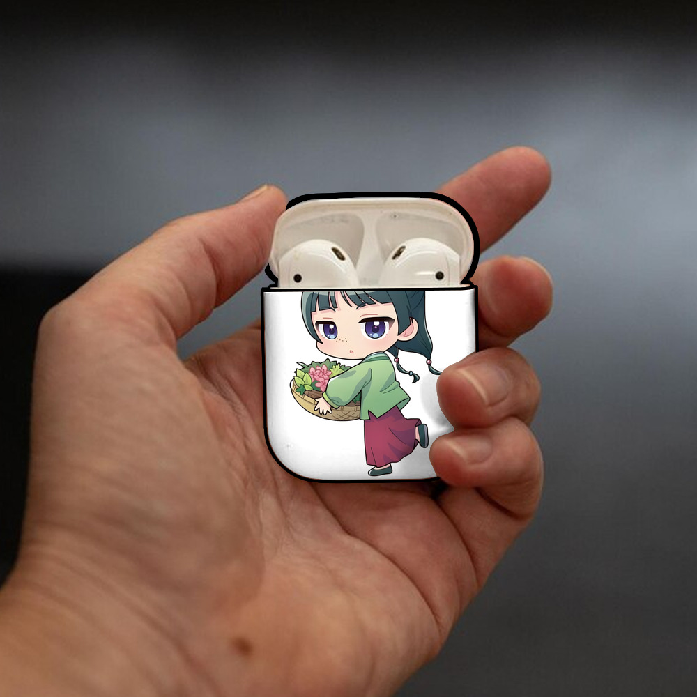 薬屋のひとりごと The Apothecary Diaries AirPods 第2世代保護ケース ハードシェル ブラック 耐衝撃・防指紋・カラビナ付き