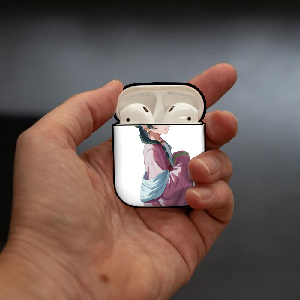 薬屋のひとりごと The Apothecary Diaries AirPods 第2世代保護ケース ハードシェル ブラック 耐衝撃・防指紋・カラビナ付き