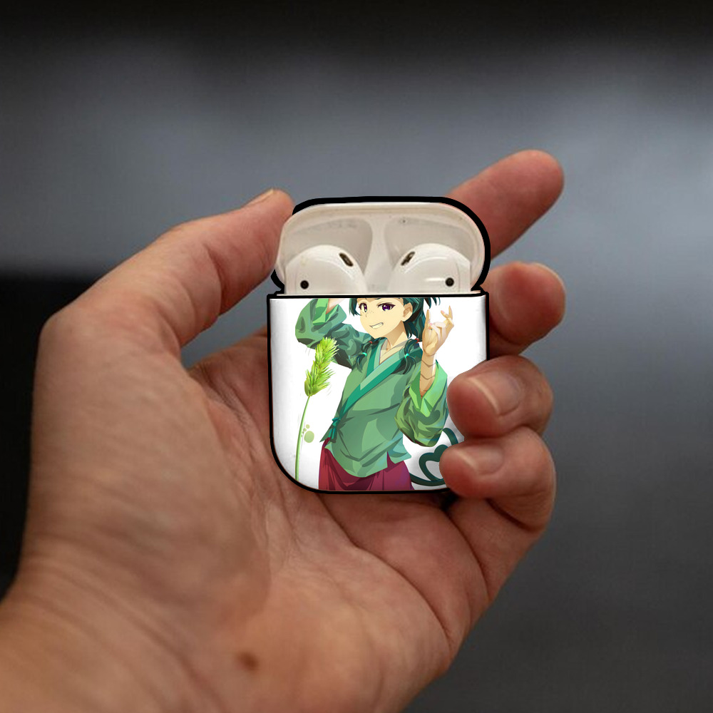 薬屋のひとりごと The Apothecary Diaries AirPods 第2世代保護ケース ハードシェル ブラック 耐衝撃・防指紋・カラビナ付き