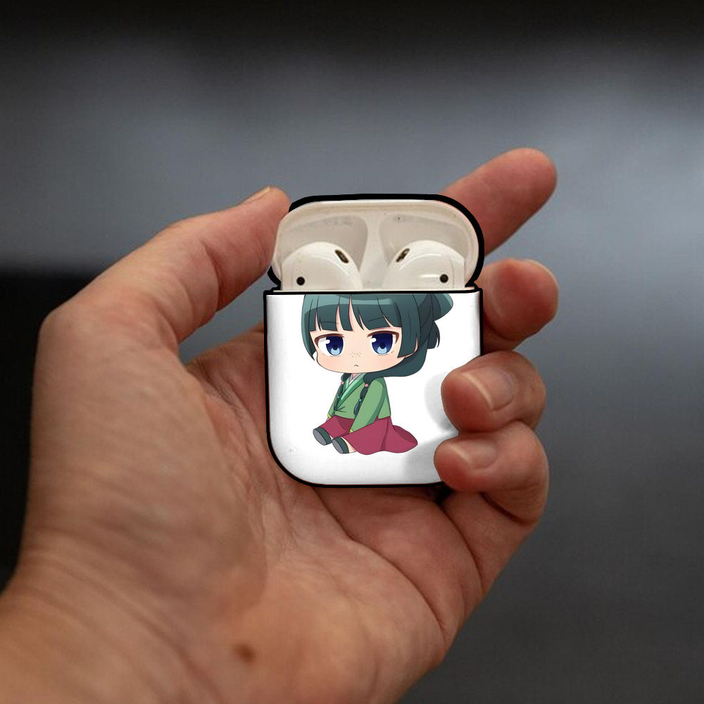 薬屋のひとりごと The Apothecary Diaries AirPods 第2世代保護ケース ハードシェル ブラック 耐衝撃・防指紋・カラビナ付き