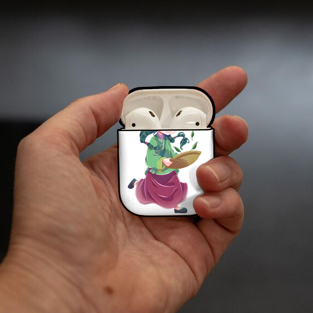 薬屋のひとりごと The Apothecary Diaries AirPods 第2世代保護ケース ハードシェル ブラック 耐衝撃・防指紋・カラビナ付き