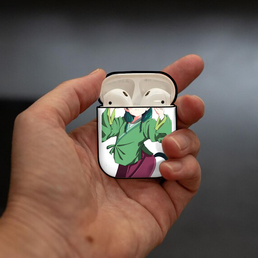 薬屋のひとりごと The Apothecary Diaries AirPods 第2世代保護ケース ハードシェル ブラック 耐衝撃・防指紋・カラビナ付き