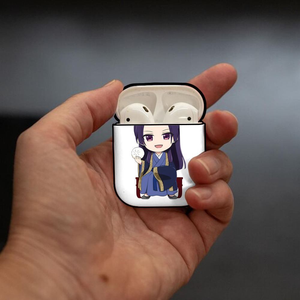 薬屋のひとりごと The Apothecary Diaries AirPods 第2世代保護ケース ハードシェル ブラック 耐衝撃・防指紋・カラビナ付き