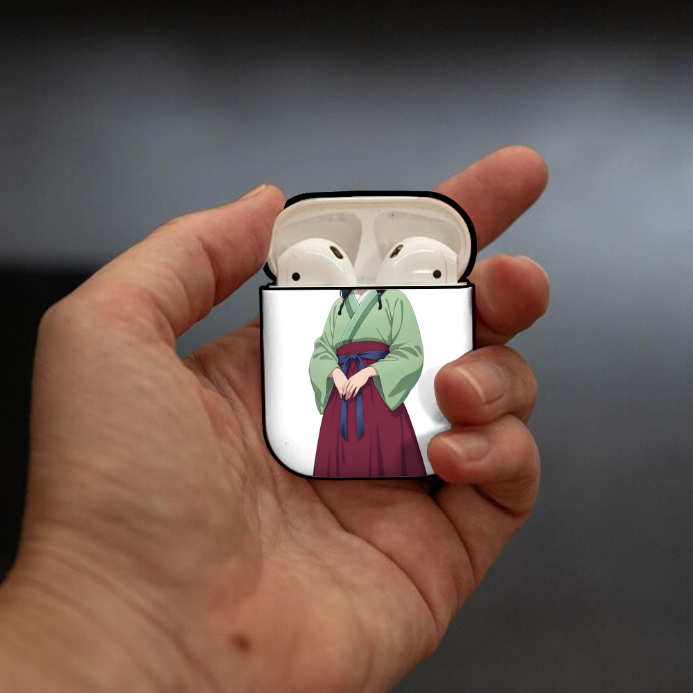 薬屋のひとりごと The Apothecary Diaries AirPods 第2世代保護ケース ハードシェル ブラック 耐衝撃・防指紋・カラビナ付き