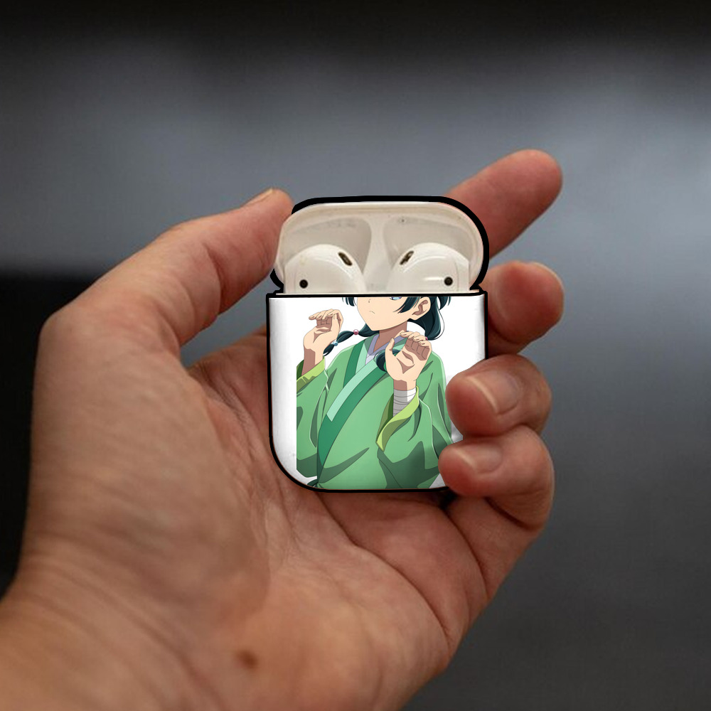 薬屋のひとりごと The Apothecary Diaries AirPods 第2世代保護ケース ハードシェル ブラック 耐衝撃・防指紋・カラビナ付き