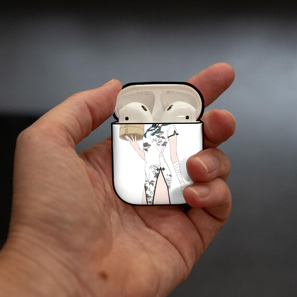 薬屋のひとりごと The Apothecary Diaries AirPods 第2世代保護ケース ハードシェル ブラック 耐衝撃・防指紋・カラビナ付き