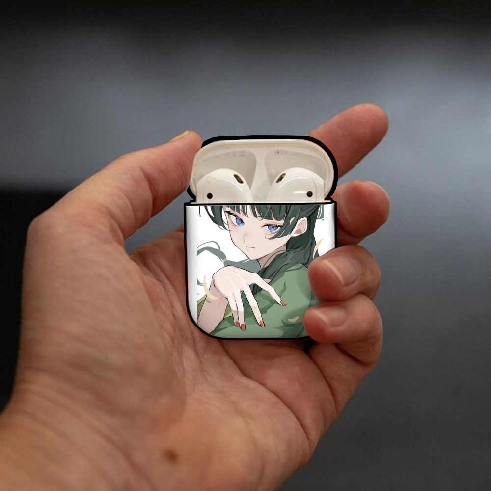 薬屋のひとりごと The Apothecary Diaries AirPods 第2世代保護ケース ハードシェル ブラック 耐衝撃・防指紋・カラビナ付き