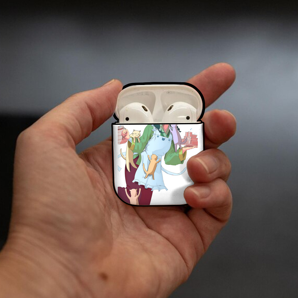 薬屋のひとりごと The Apothecary Diaries AirPods 第2世代保護ケース ハードシェル ブラック 耐衝撃・防指紋・カラビナ付き