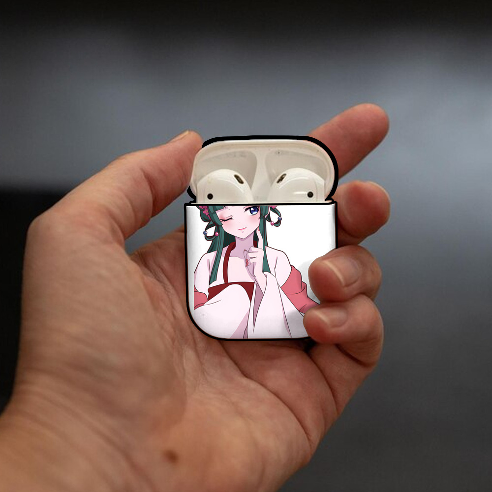 薬屋のひとりごと The Apothecary Diaries AirPods 第2世代保護ケース ハードシェル ブラック 耐衝撃・防指紋・カラビナ付き
