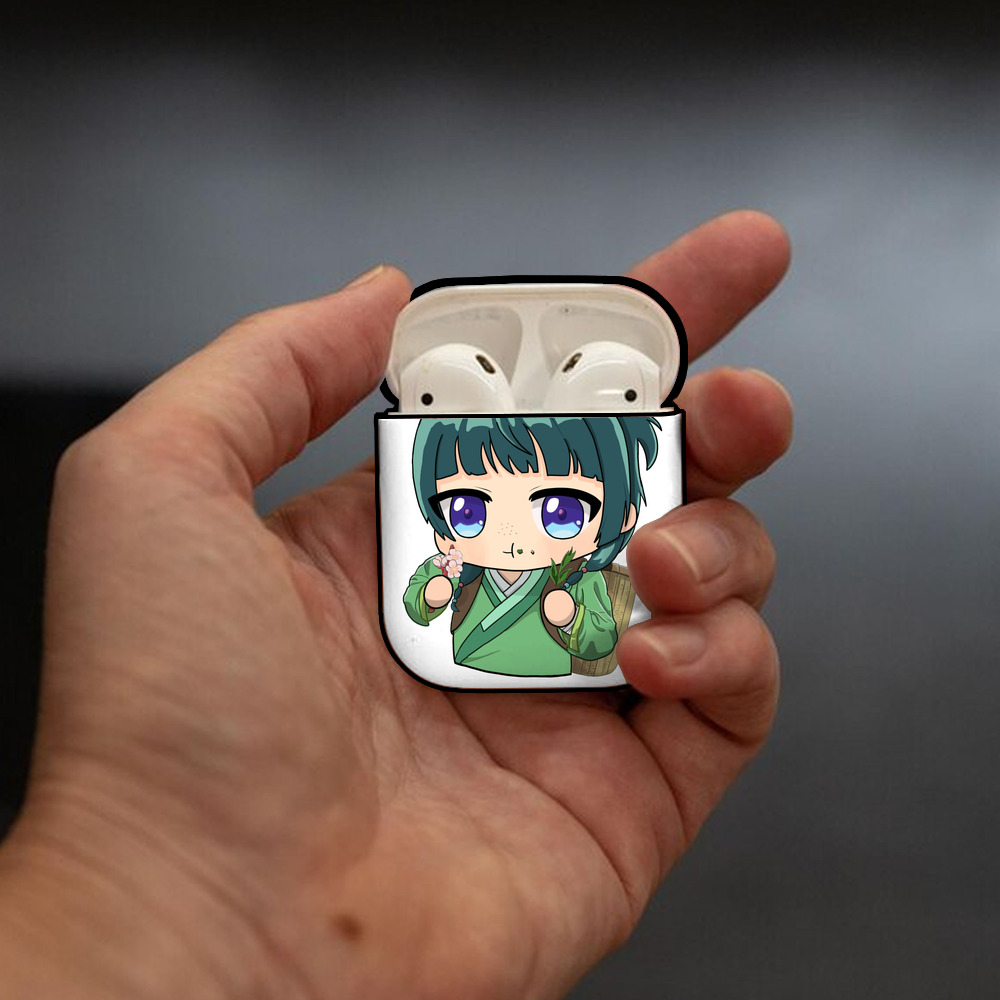 薬屋のひとりごと The Apothecary Diaries AirPods 第2世代保護ケース ハードシェル ブラック 耐衝撃・防指紋・カラビナ付き