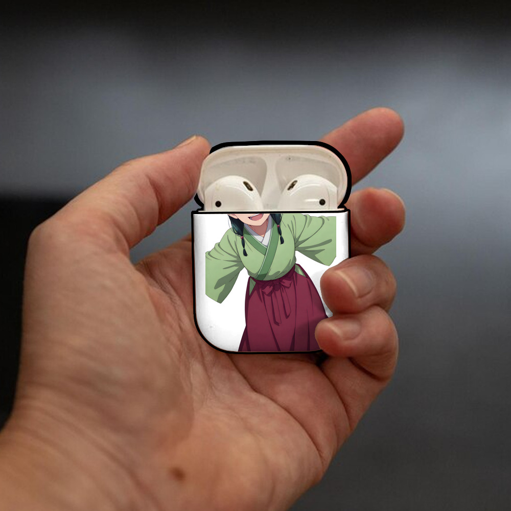 薬屋のひとりごと The Apothecary Diaries AirPods 第2世代保護ケース ハードシェル ブラック 耐衝撃・防指紋・カラビナ付き