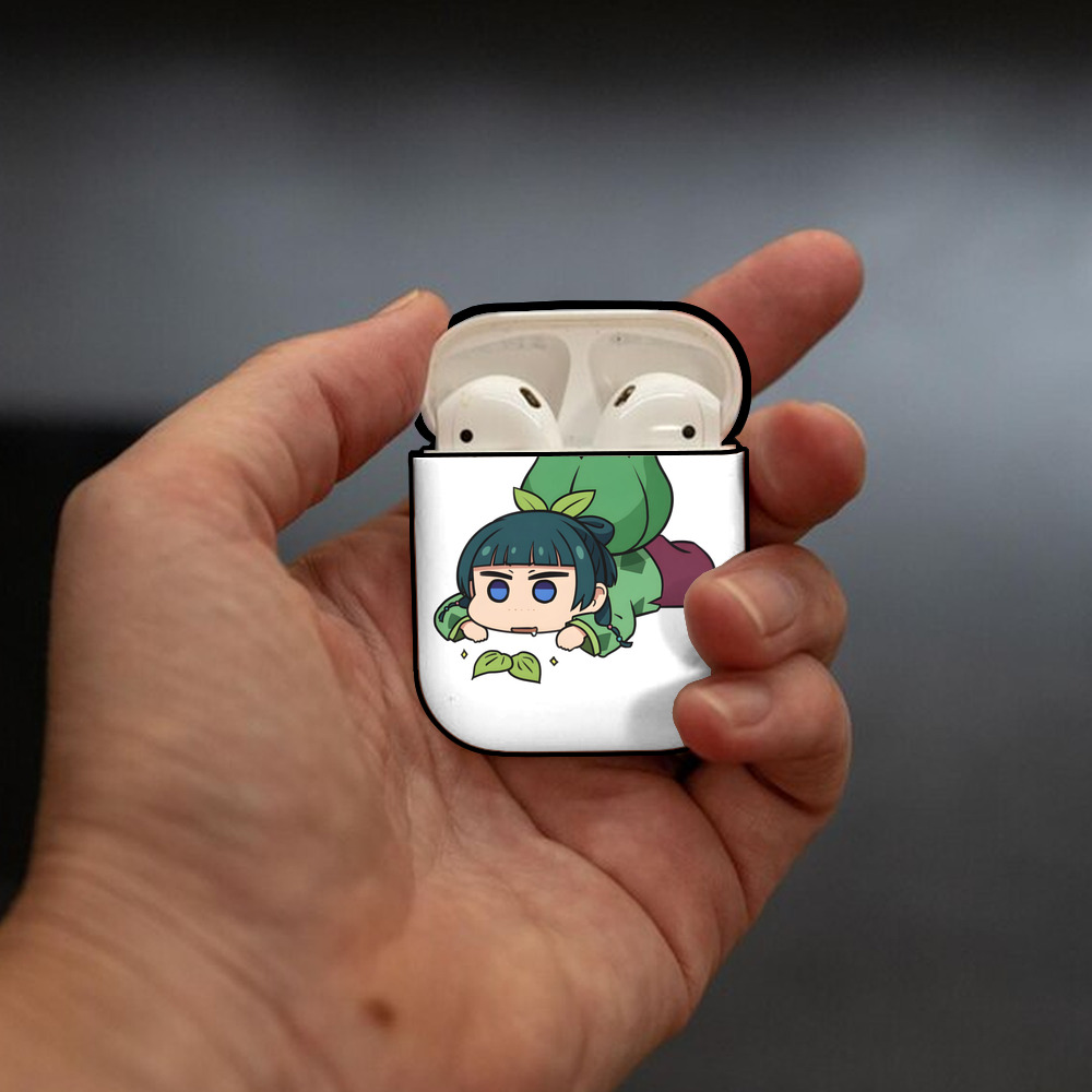 薬屋のひとりごと The Apothecary Diaries AirPods 第2世代保護ケース ハードシェル ブラック 耐衝撃・防指紋・カラビナ付き