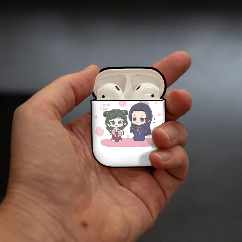 薬屋のひとりごと The Apothecary Diaries AirPods 第2世代保護ケース ハードシェル ブラック 耐衝撃・防指紋・カラビナ付き