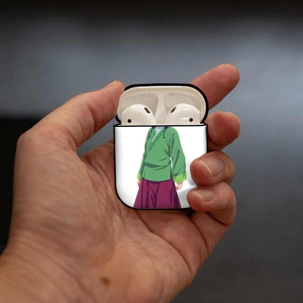薬屋のひとりごと The Apothecary Diaries AirPods 第2世代保護ケース ハードシェル ブラック 耐衝撃・防指紋・カラビナ付き