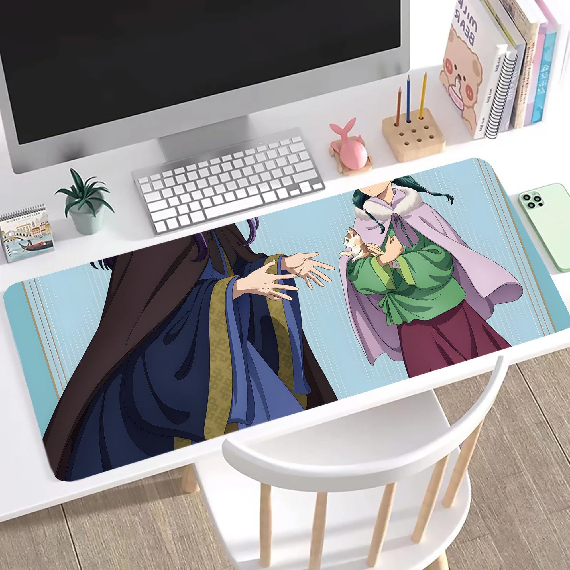 （画像用） 薬屋のひとりごと The Apothecary Diaries ステッチ加工 大判デスクマット／滑り止めマウスパッド