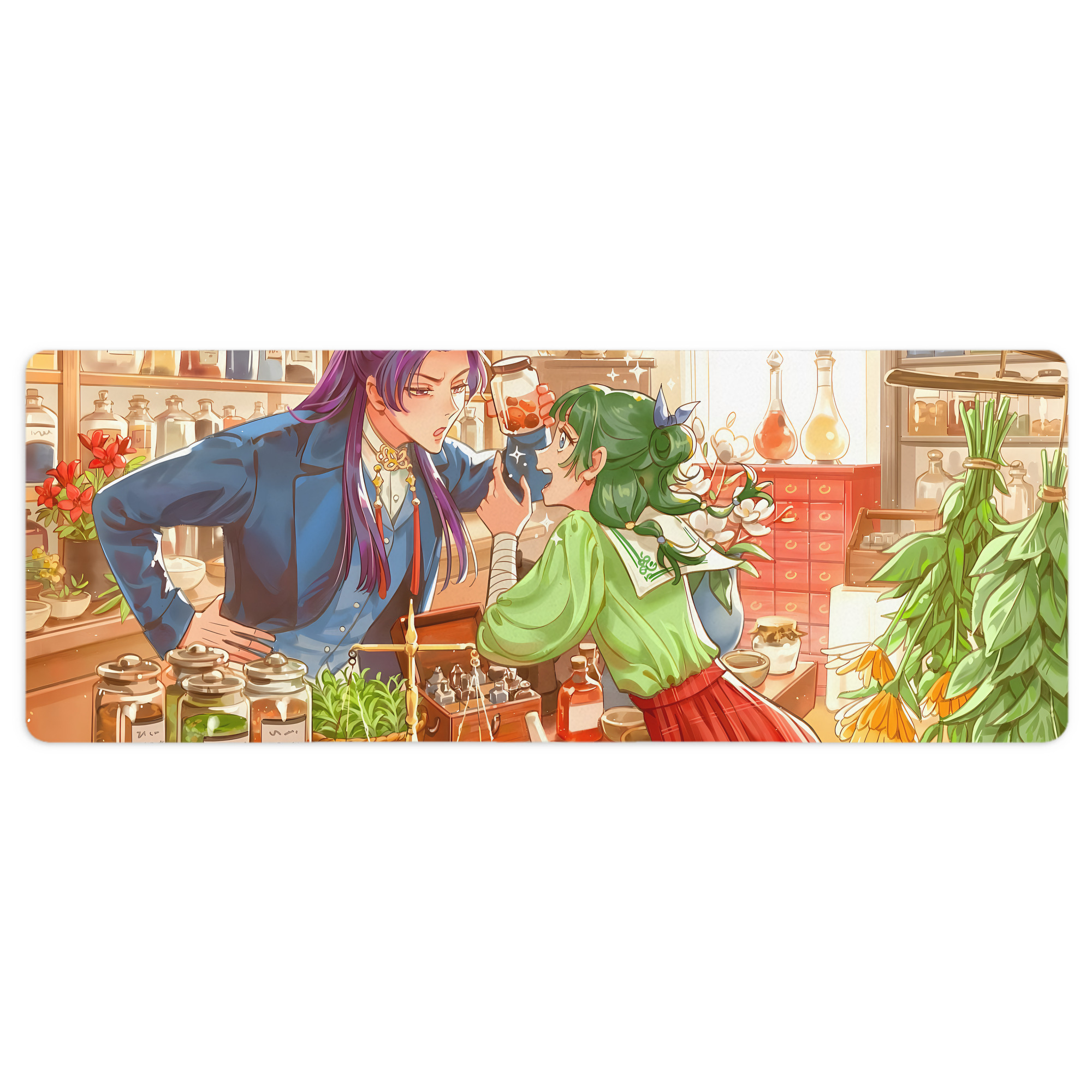 （画像用） 薬屋のひとりごと The Apothecary Diaries ステッチ加工 大判デスクマット／滑り止めマウスパッド