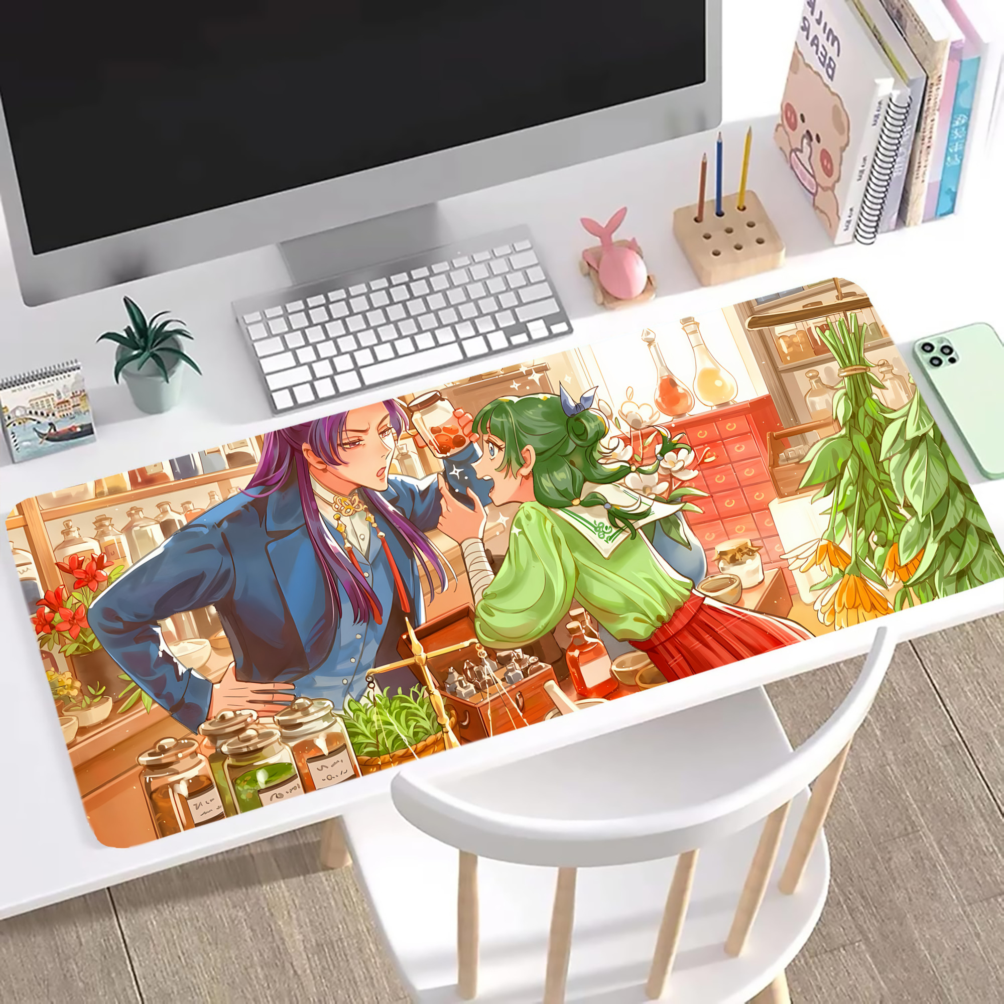 （画像用） 薬屋のひとりごと The Apothecary Diaries ステッチ加工 大判デスクマット／滑り止めマウスパッド