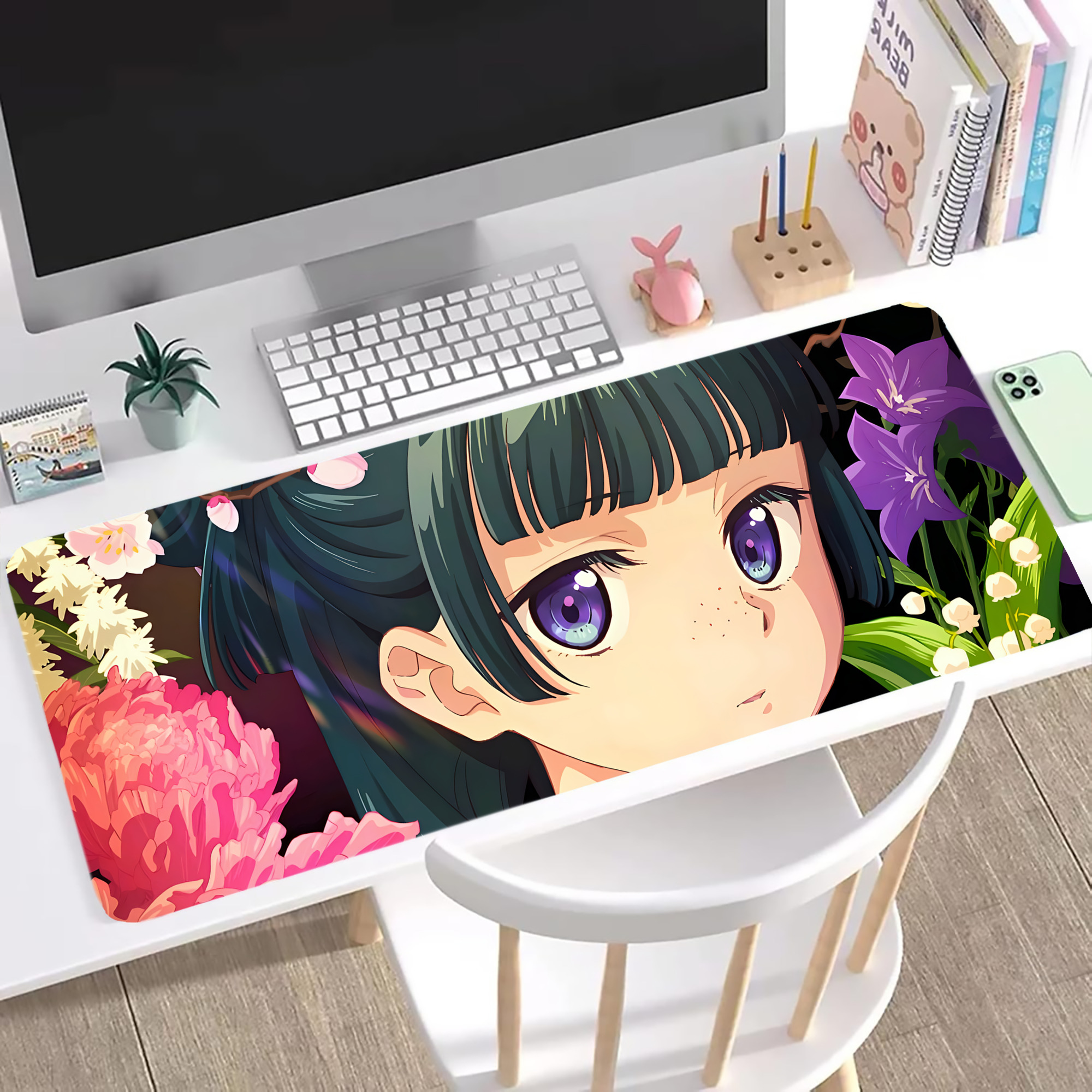 （画像用） 薬屋のひとりごと The Apothecary Diaries ステッチ加工 大判デスクマット／滑り止めマウスパッド