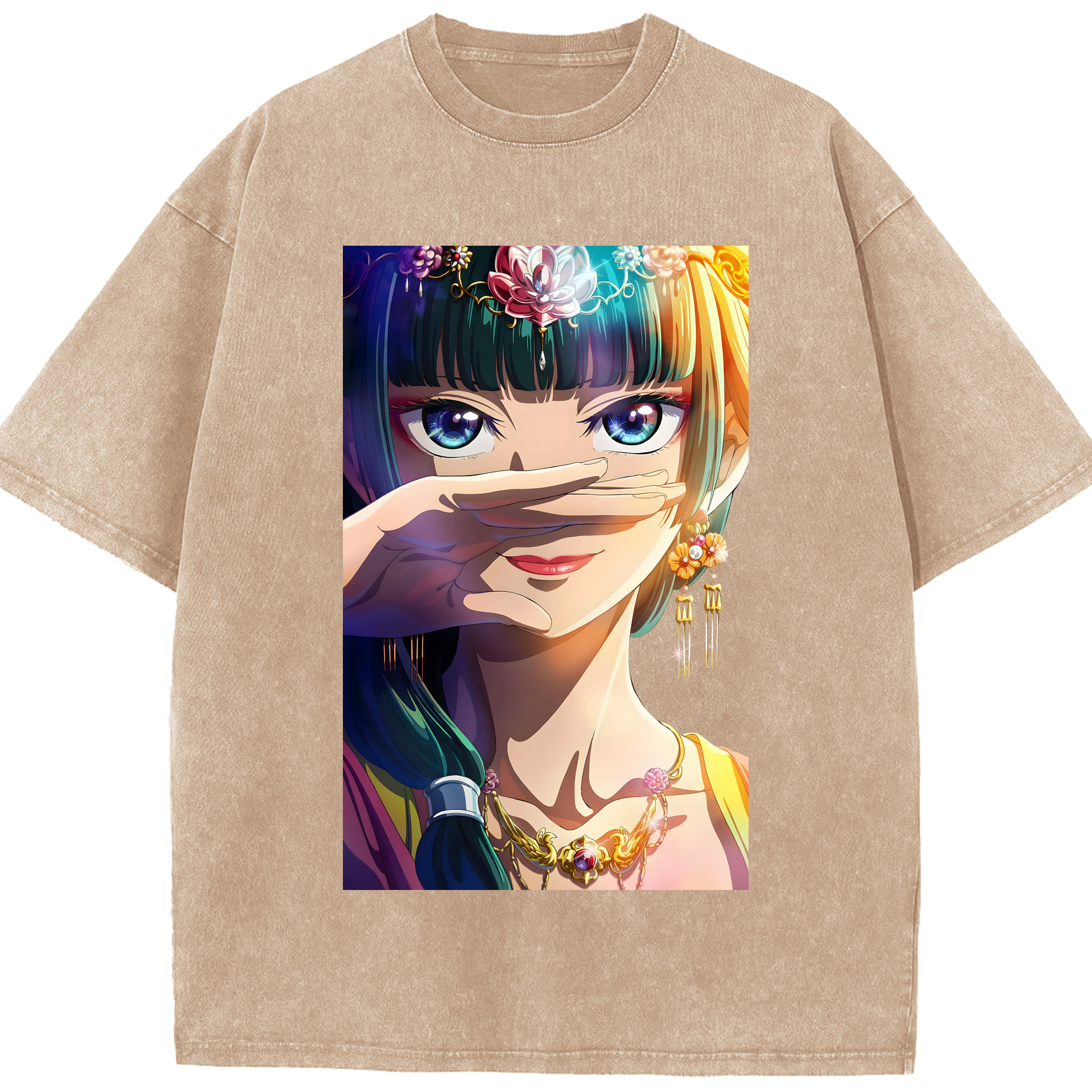 （画像用） 薬屋のひとりごと The Apothecary Diaries 綿100% ヴィンテージ風 半袖Tシャツ（フロントプリント）