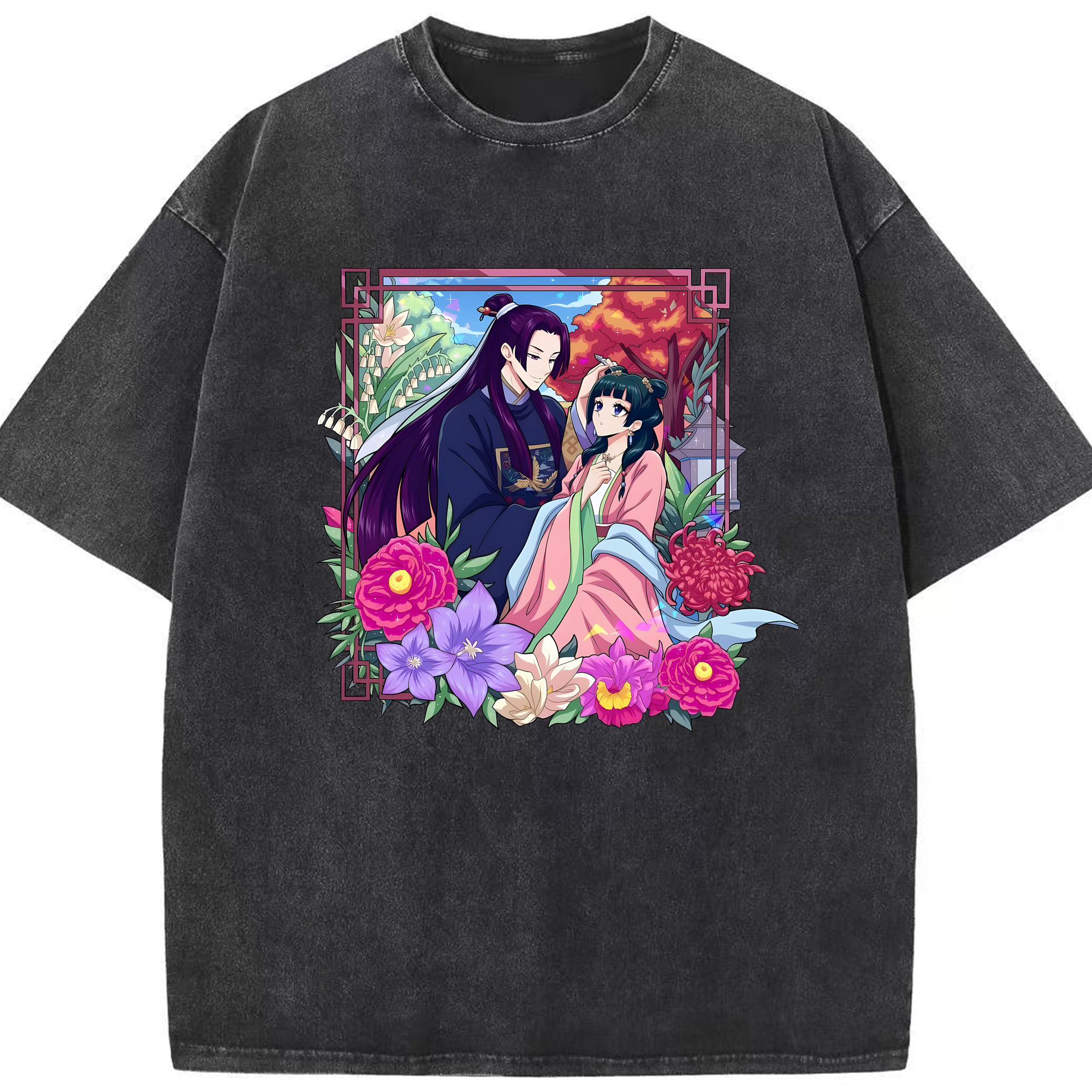 （画像用） 薬屋のひとりごと The Apothecary Diaries 綿100% ヴィンテージ風 半袖Tシャツ（フロントプリント）
