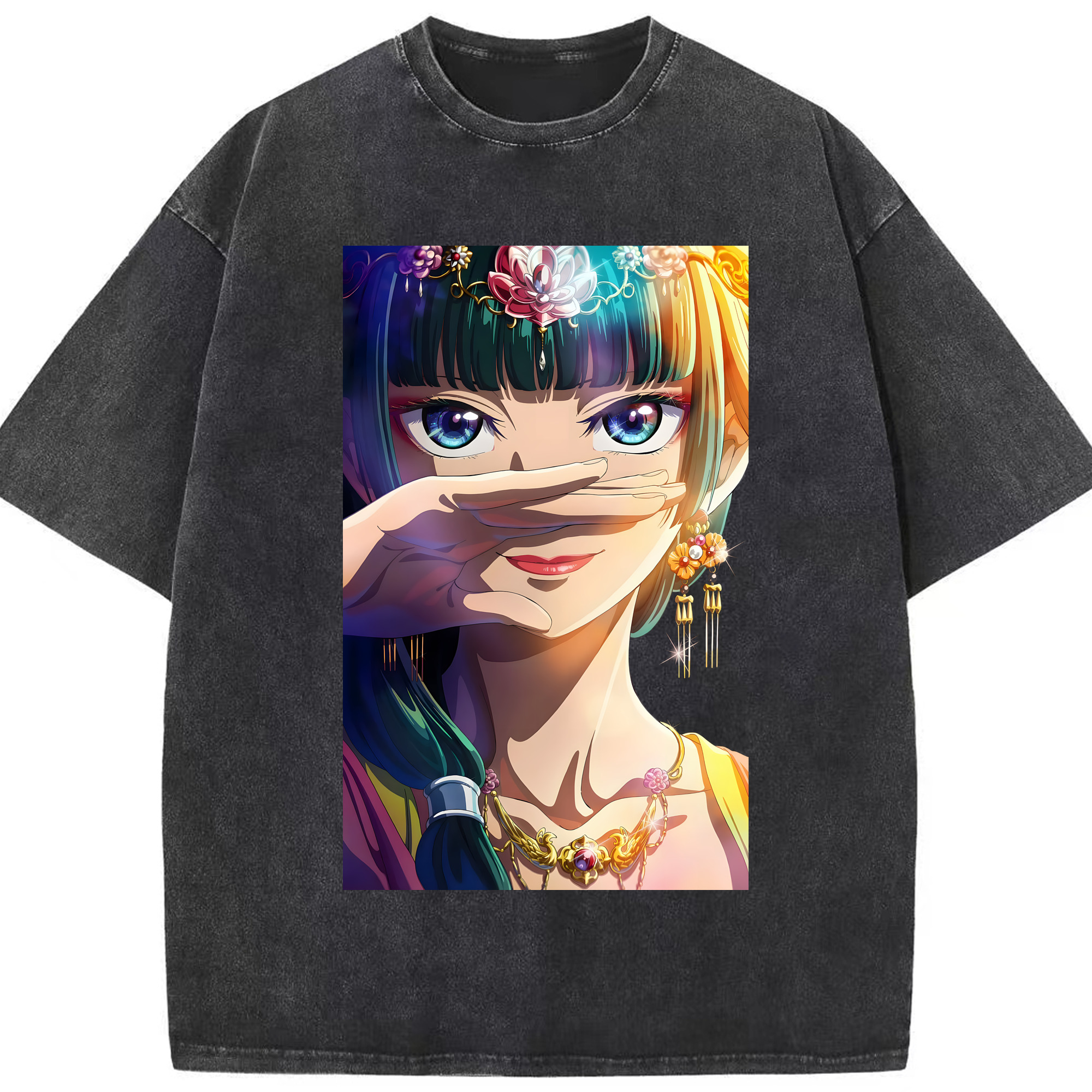 （画像用） 薬屋のひとりごと The Apothecary Diaries 綿100% ヴィンテージ風 半袖Tシャツ（フロントプリント）