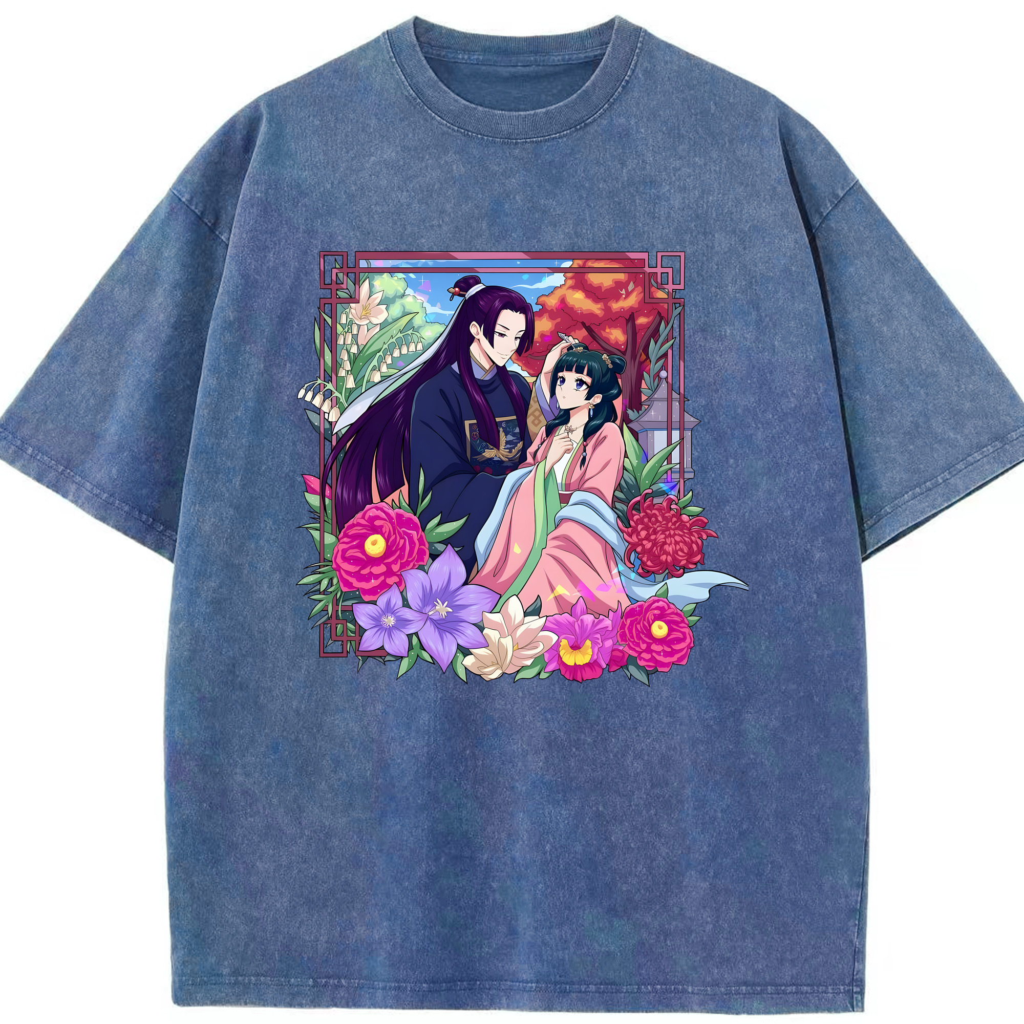 （画像用） 薬屋のひとりごと The Apothecary Diaries 綿100% ヴィンテージ風 半袖Tシャツ（フロントプリント）