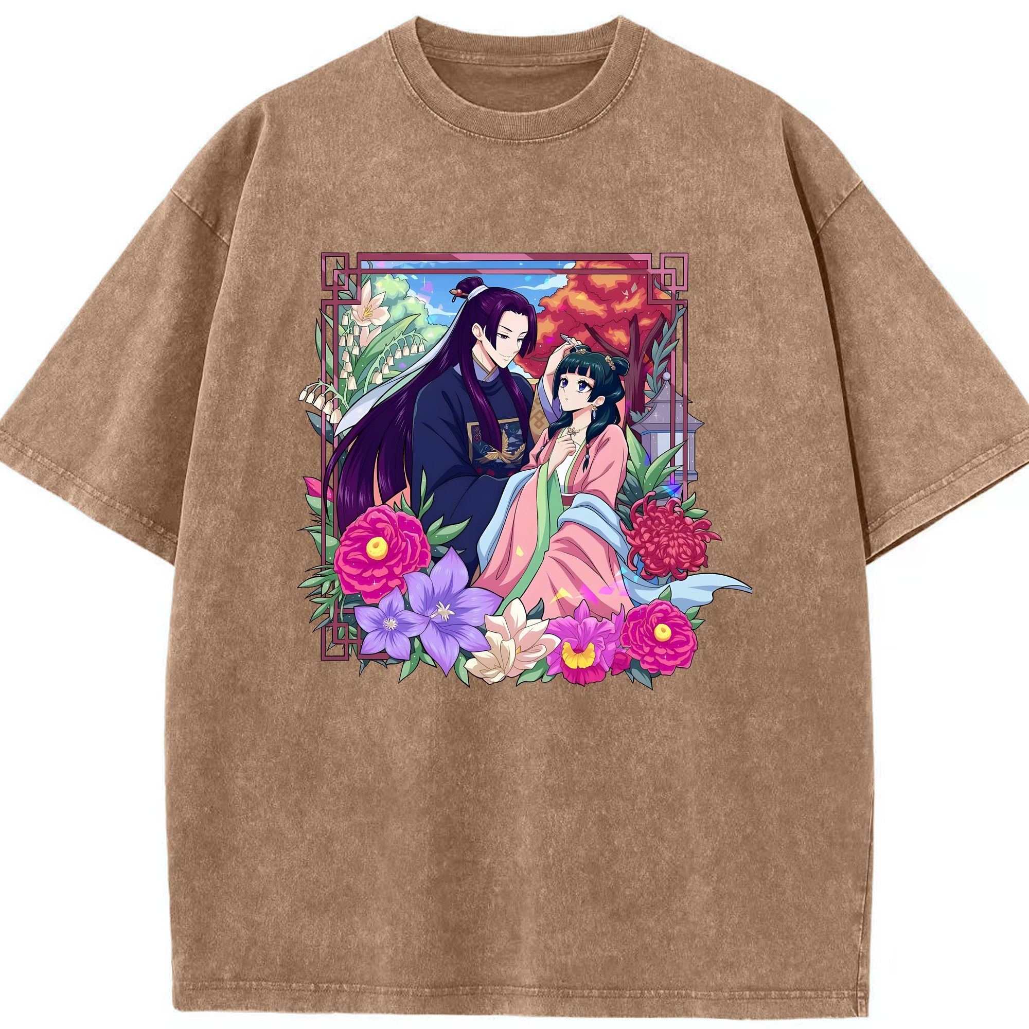 （画像用） 薬屋のひとりごと The Apothecary Diaries 綿100% ヴィンテージ風 半袖Tシャツ（フロントプリント）