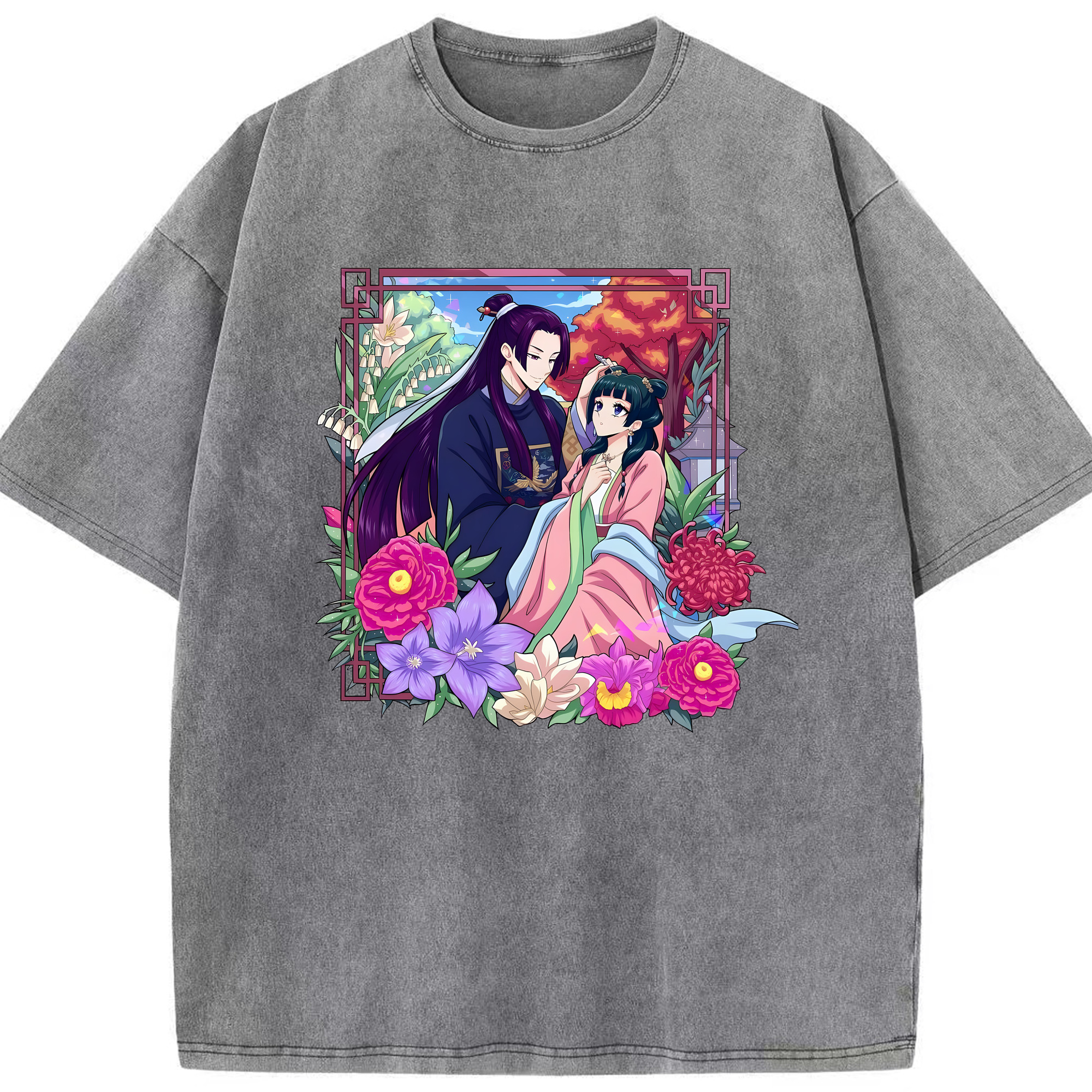 （画像用） 薬屋のひとりごと The Apothecary Diaries 綿100% ヴィンテージ風 半袖Tシャツ（フロントプリント）