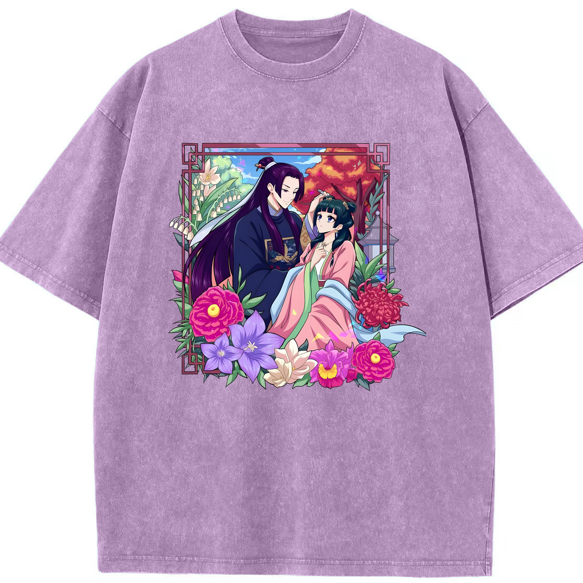 （画像用） 薬屋のひとりごと The Apothecary Diaries 綿100% ヴィンテージ風 半袖Tシャツ（フロントプリント）