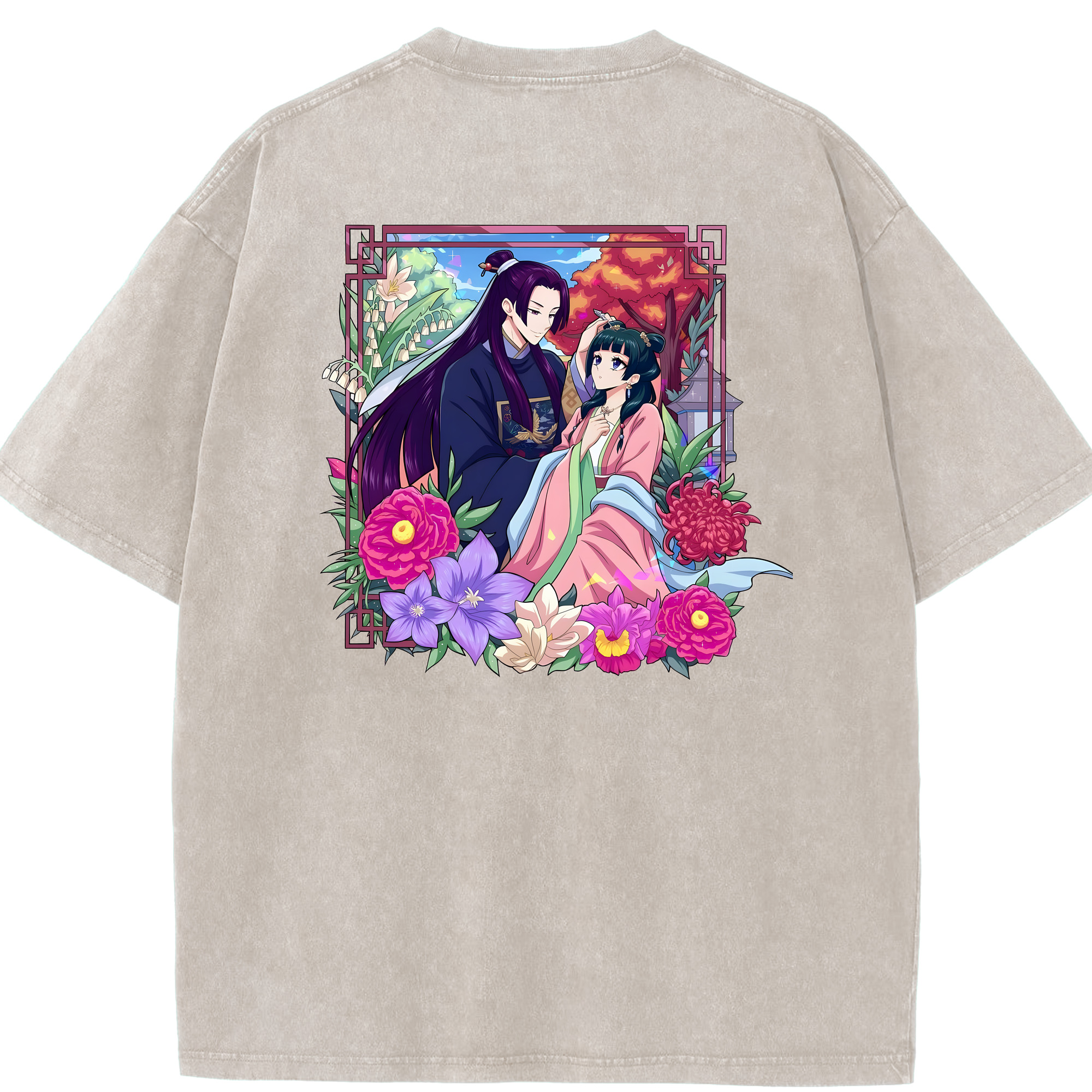 （画像用） 薬屋のひとりごと The Apothecary Diaries 綿100% ヴィンテージ風 半袖Tシャツ（背面プリント）