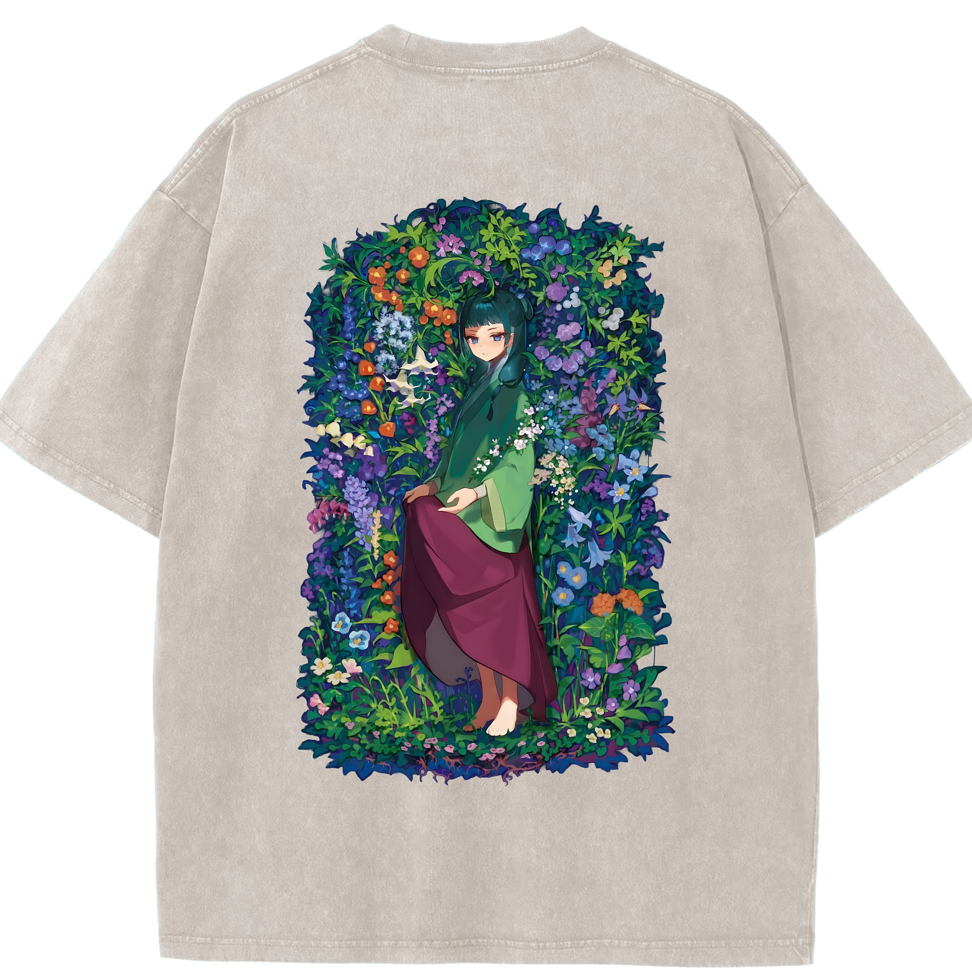 （画像用） 薬屋のひとりごと The Apothecary Diaries 綿100% ヴィンテージ風 半袖Tシャツ（背面プリント）