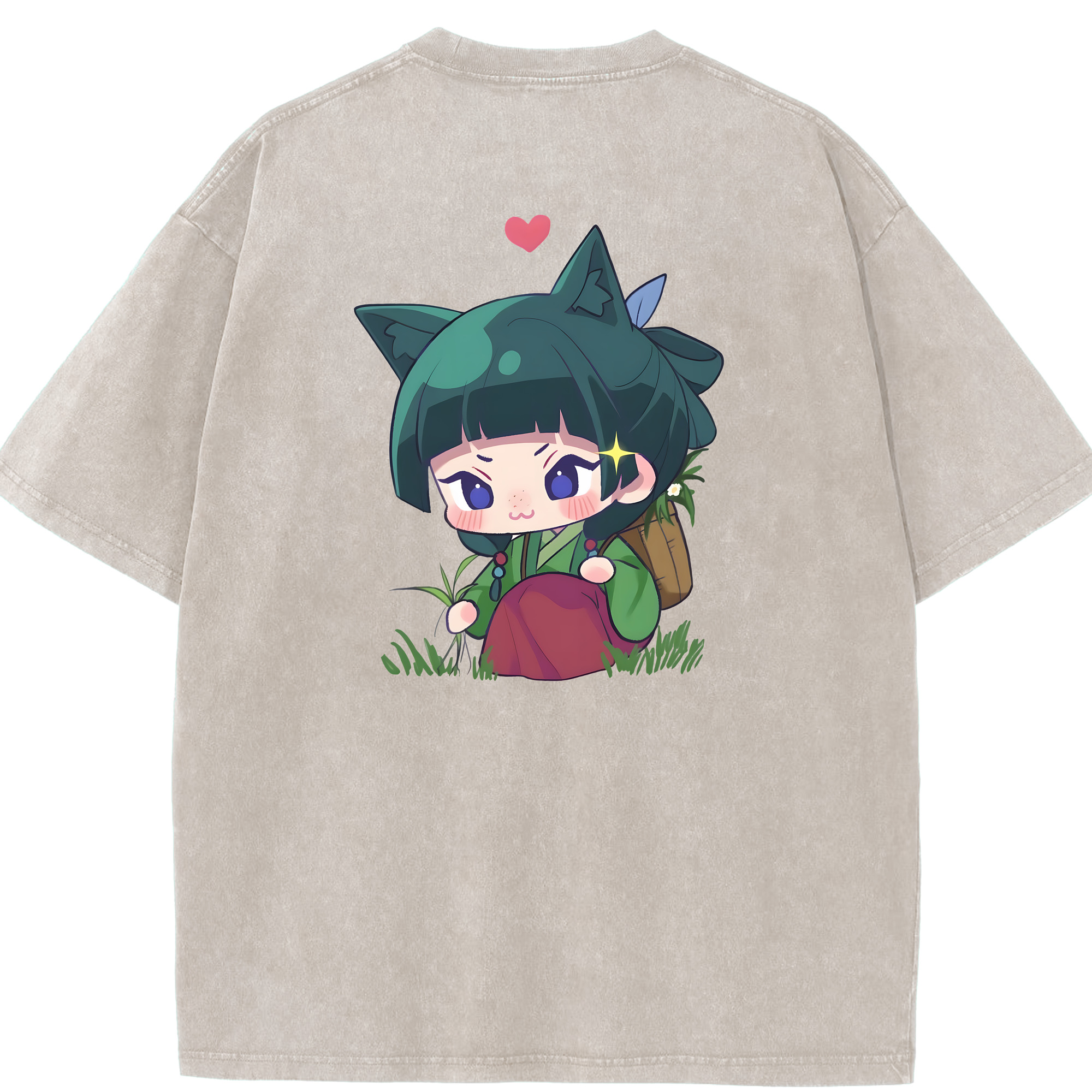 （画像用） 薬屋のひとりごと The Apothecary Diaries 綿100% ヴィンテージ風 半袖Tシャツ（背面プリント）