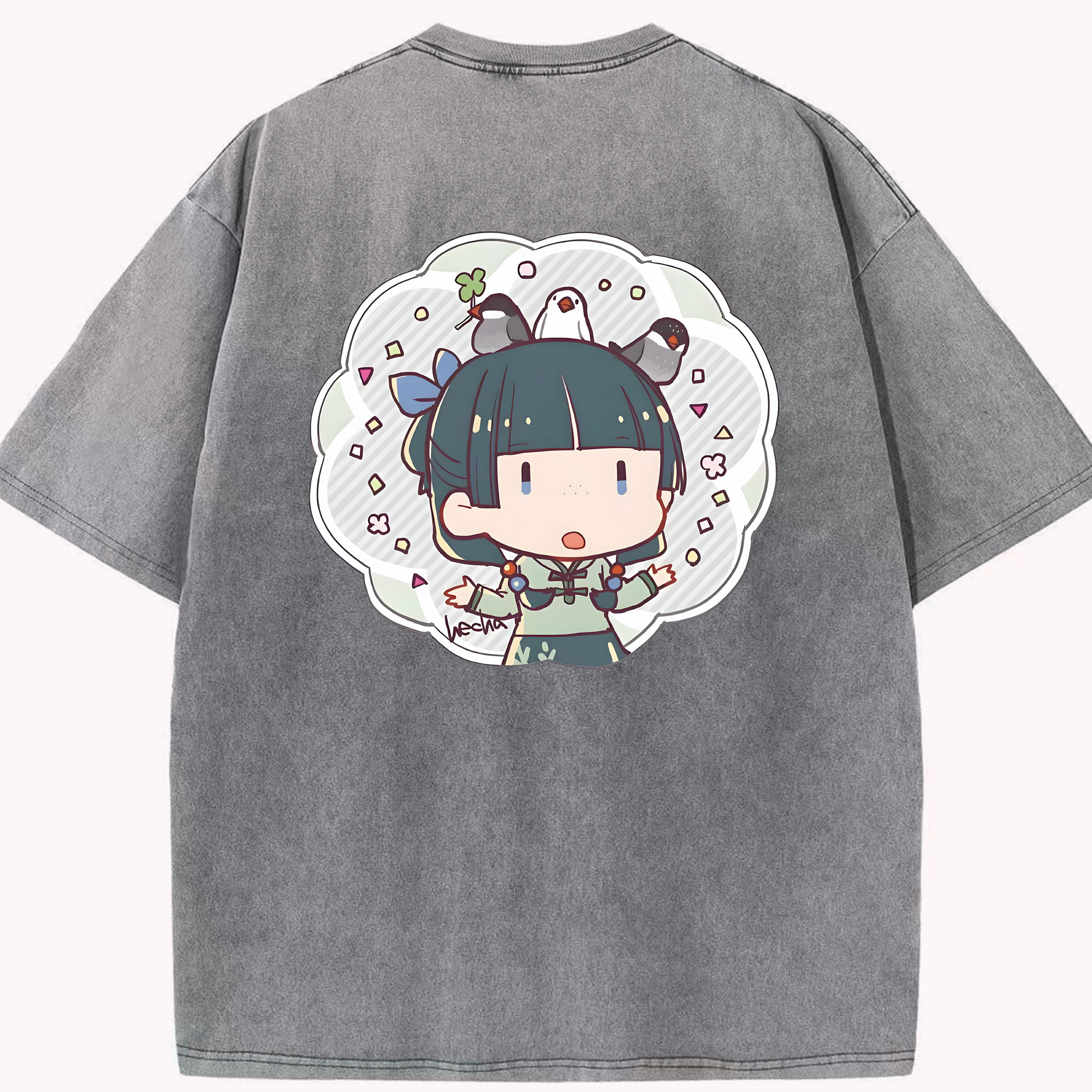 （画像用） 薬屋のひとりごと The Apothecary Diaries 綿100% ヴィンテージ風 半袖Tシャツ（背面プリント）