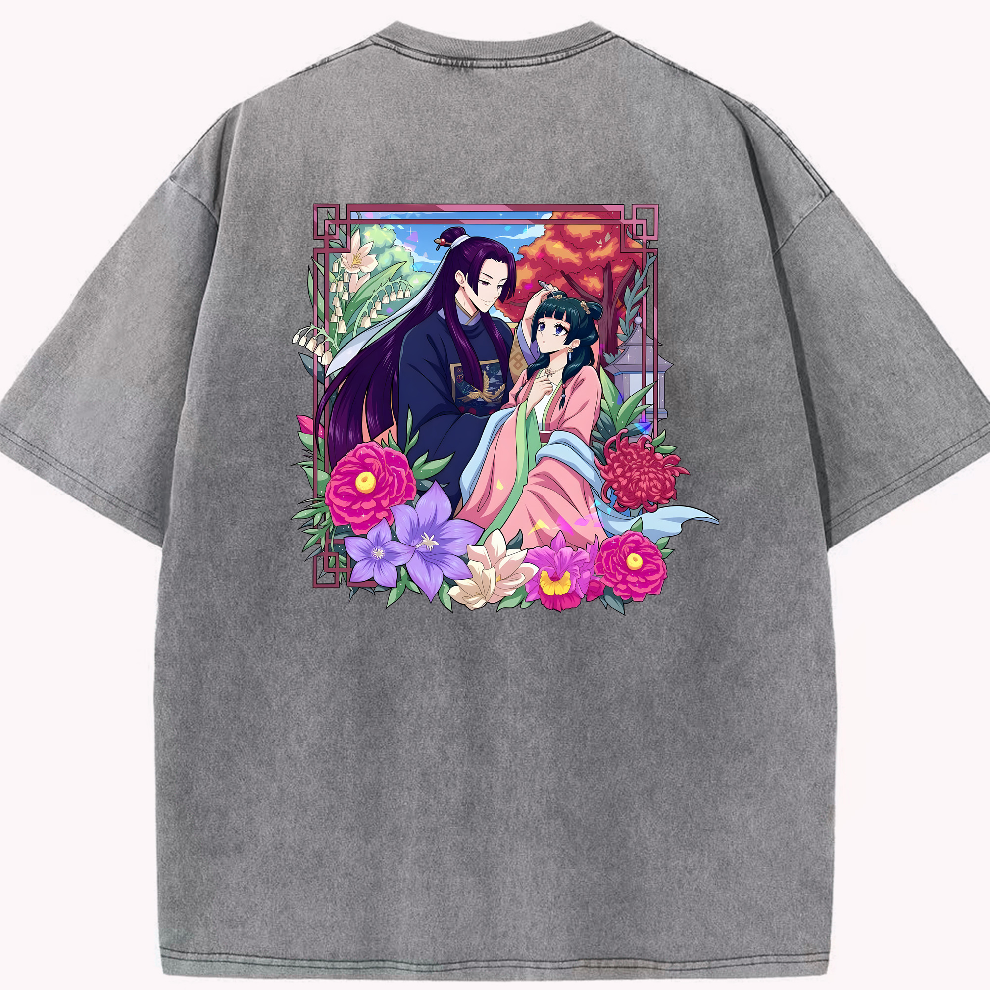 （画像用） 薬屋のひとりごと The Apothecary Diaries 綿100% ヴィンテージ風 半袖Tシャツ（背面プリント）
