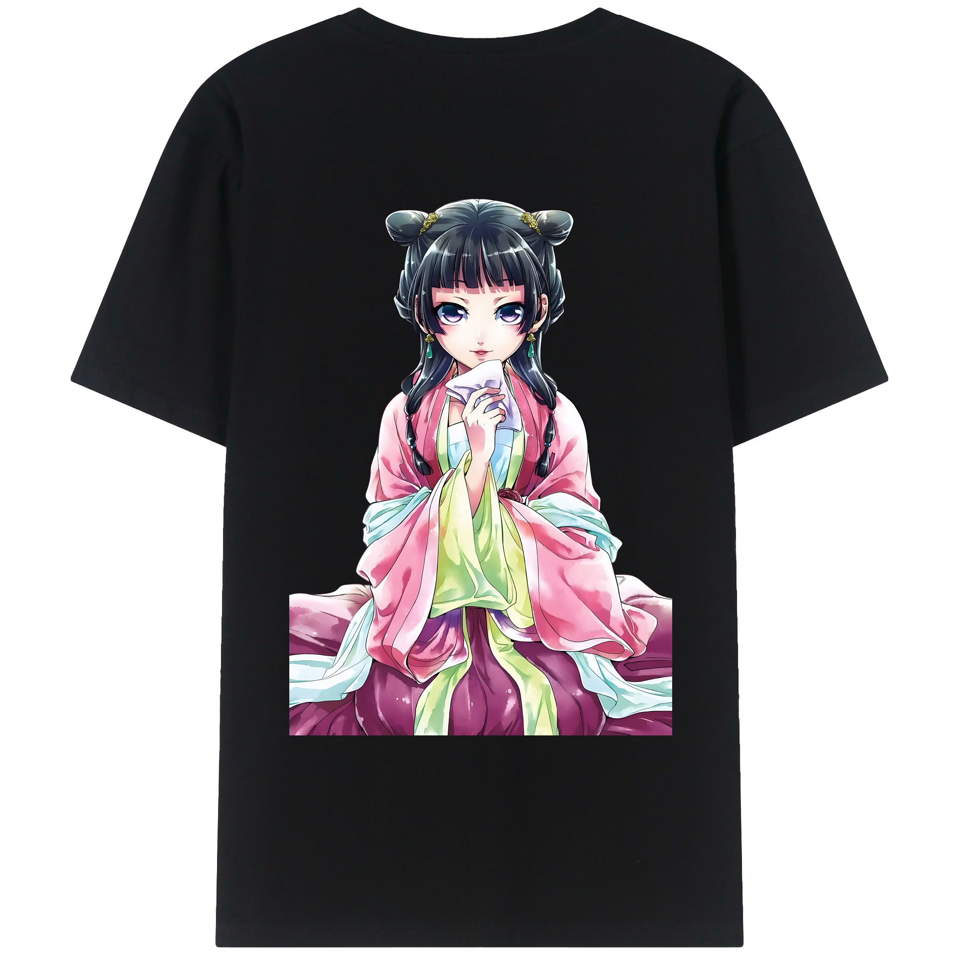 （画像用） 薬屋のひとりごと The Apothecary Diaries 綿100％ メンズ半袖Tシャツ（バックプリント） 通気性