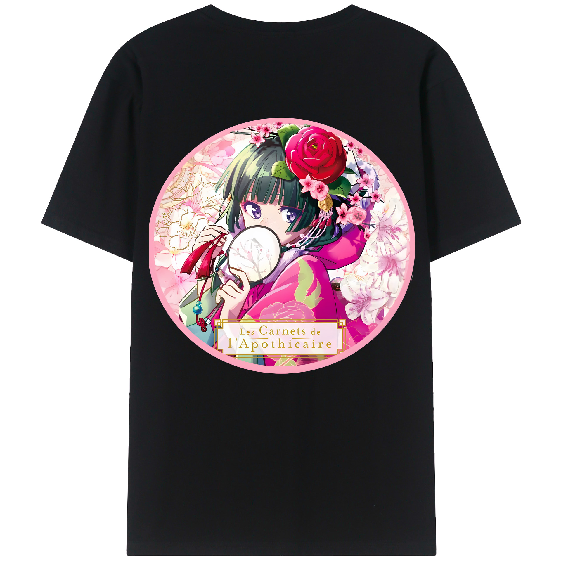 （画像用） 薬屋のひとりごと The Apothecary Diaries 綿100％ メンズ半袖Tシャツ（バックプリント） 通気性