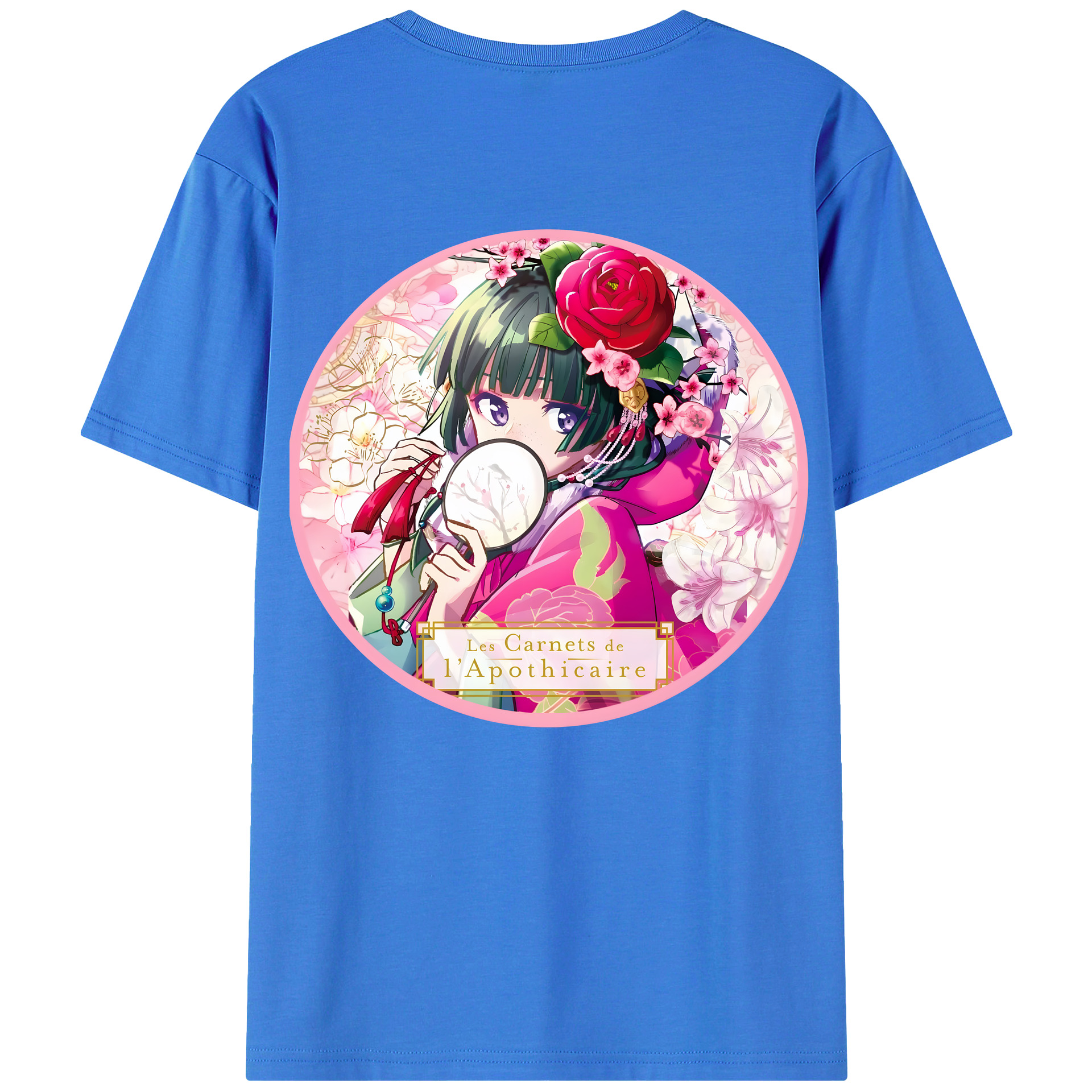 （画像用） 薬屋のひとりごと The Apothecary Diaries 綿100％ メンズ半袖Tシャツ（バックプリント） 通気性