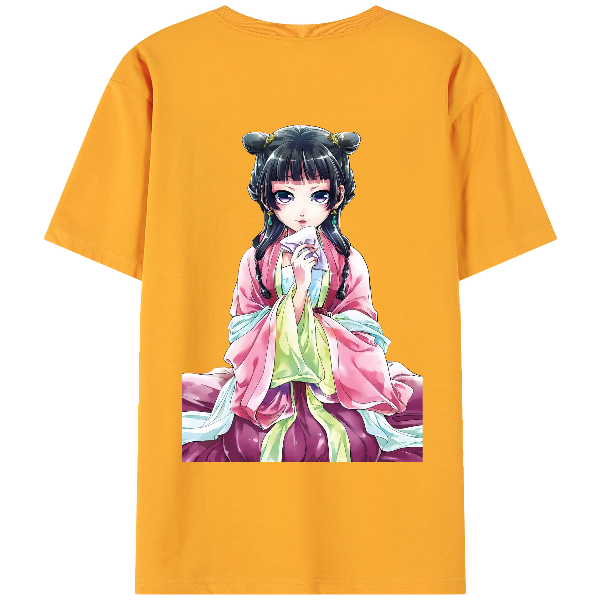 （画像用） 薬屋のひとりごと The Apothecary Diaries 綿100％ メンズ半袖Tシャツ（バックプリント） 通気性