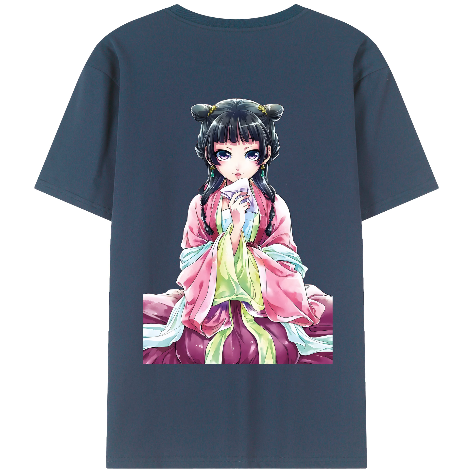 （画像用） 薬屋のひとりごと The Apothecary Diaries 綿100％ メンズ半袖Tシャツ（バックプリント） 通気性